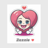 Schattige Hart Kinderen Cartoon Karakter Sticker (Vel)