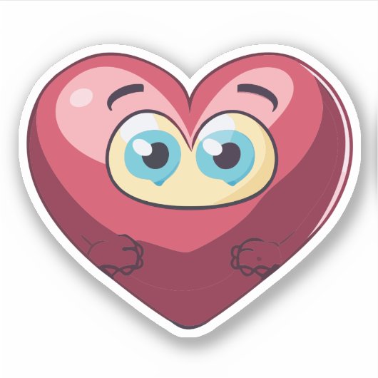 Schattige Hart Kinderen Cartoon Karakter Sticker (Voorkant)