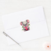 Schattige Hart Koala Beer Valentijn Vierkante Sticker (Envelop)