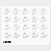 Schattige Hart LAVENDEL Olifant Mama & Baby shower Ronde Sticker (Vel)