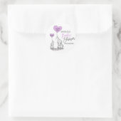 Schattige Hart LAVENDEL Olifant Mama & Baby shower Ronde Sticker (Tas)