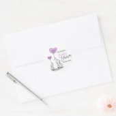 Schattige Hart LAVENDEL Olifant Mama & Baby shower Ronde Sticker (Envelop)