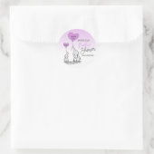 Schattige Hart LAVENDEL Olifant Mama & Baby shower Ronde Sticker (Tas)