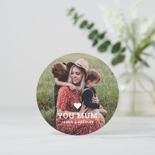 Schattige HART LIEFDE U MUM Moederdag Fotokaart Kaart (Staand voorkant)