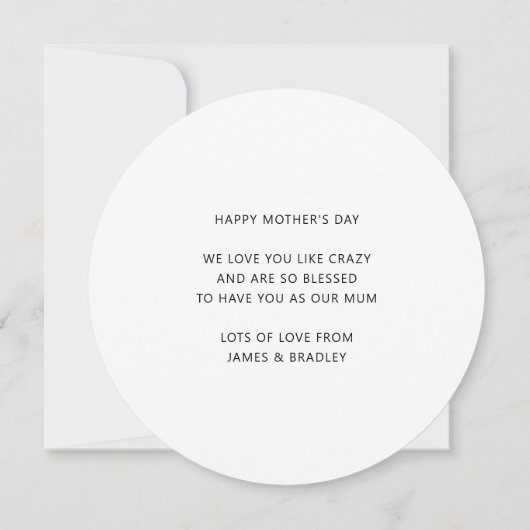 Schattige HART LIEFDE U MUM Moederdag Fotokaart Kaart (Achterkant)