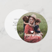 Schattige HART LIEFDE U MUM Moederdag Fotokaart Kaart (Voorkant / Achterkant)