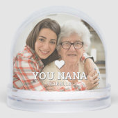 Schattige HART LIEFDE U NANA Moederdag Foto Sneeuwbol (Voorkant)