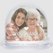 Schattige HART LIEFDE U NANA Moederdag Foto Sneeuwbol (Achterkant)