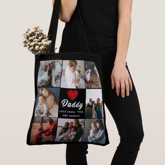Schattige HART LIEFDE U PAP Vaderdag Foto Tote Bag (Dichtbij)