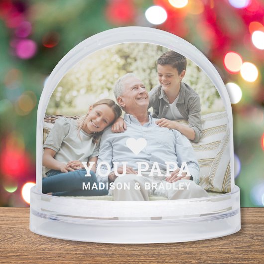 Schattige HART LIEFDE U PAPA Vaderdag Foto Sneeuwbol