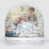 Schattige HART LIEFDE U PAPA Vaderdag Foto Sneeuwbol (Achterkant)