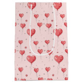 Schattige Hart Liefdesballonnen Medium Cadeauzakje (Achterkant)