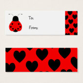 Schattige hart lieveheersbeestje cadeau Label Mini Visitekaartjes (Voorkant /achterkant)
