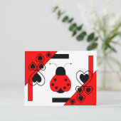 Schattige hart lieveheersbeestje Valentijn Briefka Feestdagenkaart (Staand voorkant)