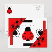 Schattige hart lieveheersbeestje Valentijn Briefka Feestdagenkaart (Voorkant / Achterkant)