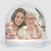 Schattige HART LOVE YOU MIMI Moederdag Foto Sneeuwbol (Achterkant)