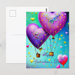 Schattige hart luchtballonnen valentijn briefkaart