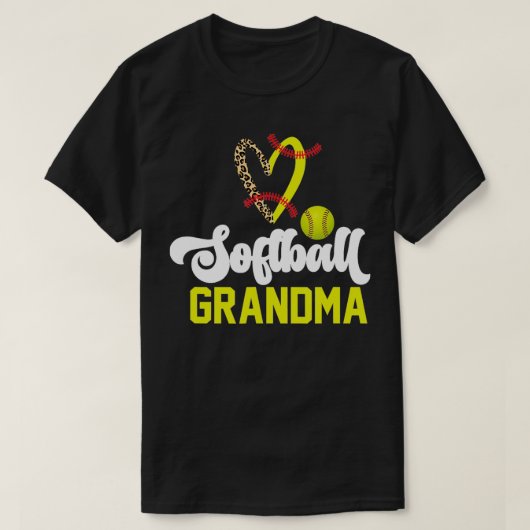Schattige hart luipaard bal steken grappig softbal t-shirt (Design voorkant)