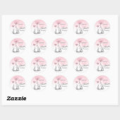 Schattige Hart Meisje Roze Olifant Mama & Baby sho Ronde Sticker (Vel)
