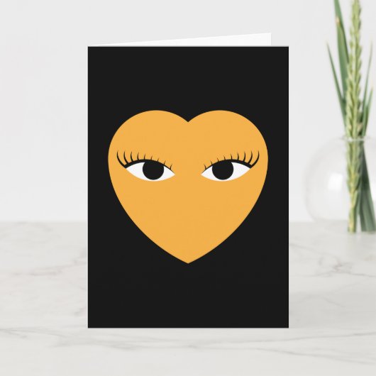 Schattige hart met ogen kaart (Voorkant)