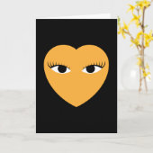 Schattige hart met ogen kaart (Gele Bloem)