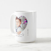 Schattige hart minimalistische foto eerste verjaar koffiemok (Voorkant links)