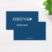 Schattige Hart Navy Bruiloft Drink Ticket Visitekaartjes (Bureau)