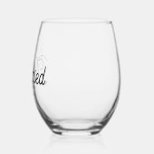 Schattige Hart Net Getrouwd Script Namen Trouwdag Wijnglas Zonder Voet (Links)