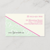 Schattige hart Patroon Pastel Roze Blush Groen Blo Visitekaartje (Achterkant)