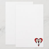 Schattige hart pinguïns briefpapier (Voorkant / Achterkant)