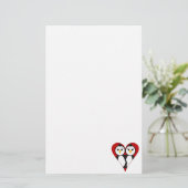 Schattige hart pinguïns briefpapier (Staand voorkant)
