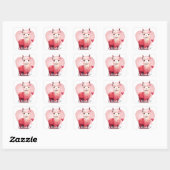 Schattige Hart Roze Lama Valentijn Vierkante Sticker (Vel)