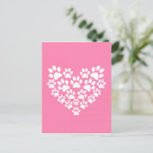 Schattige Hart Roze Poot Print Briefkaart (Staand voorkant)
