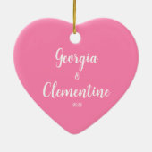 Schattige Hart Roze Poot Print Keramisch Ornament (Achterkant)