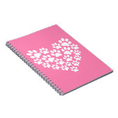 Schattige Hart Roze Poot Print Notitieboek (Rechterzijde)