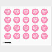 Schattige Hart Roze Poot Print Ronde Sticker (Vel)