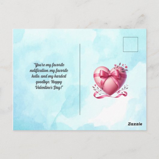 Schattige Hart Roze Valentijnse Kaart (Achterkant)