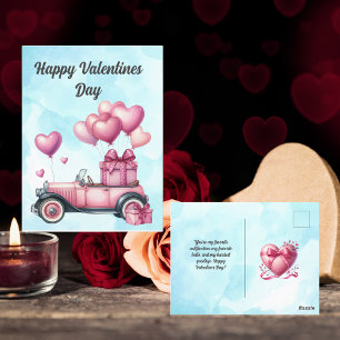 Schattige Hart Roze Valentijnse Kaart