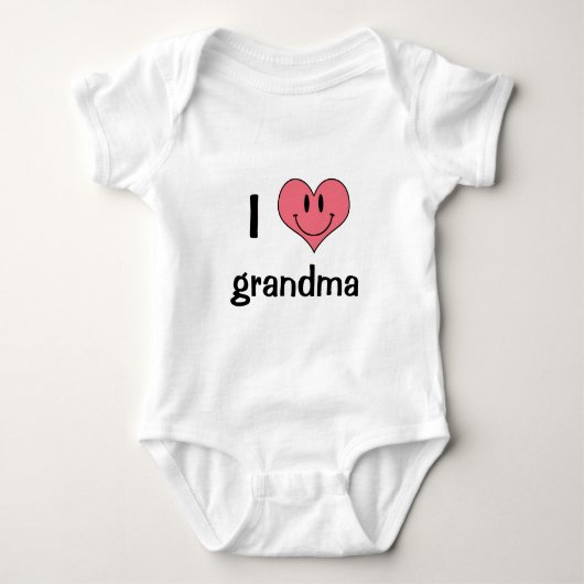 Schattige Hart Smilie Ik hou van oma Romper (Voorkant)