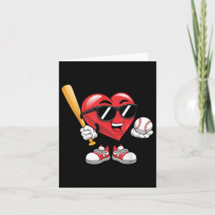 Schattige Hart Spelen Baseball Valentijnsdag Boys Kaart