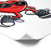 Schattige hart spelen basketbal Valentijnsdag Bask Poster (Hoek)