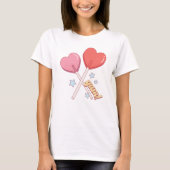 Schattige hart sucker Valentijnsdag T-shirt (Voorkant)