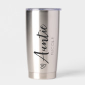 Schattige hart tante gepersonaliseerde naam geïsoleerde drinkbeker (Links)