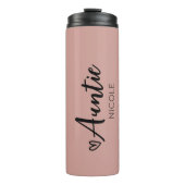 Schattige hart tante gepersonaliseerde roze tape thermosbeker (Voorkant)