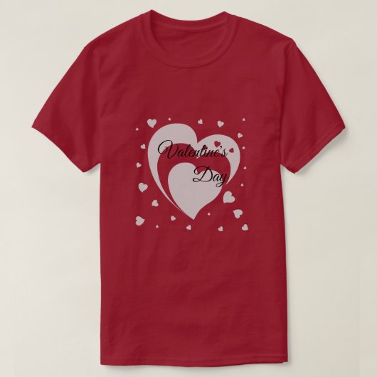 Schattige Hart Valentijnsdag Paar T-shirt (Design voorkant)