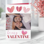 Schattige hart Valentijnse roze & rood Kaart