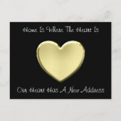 Schattige hart van goud nieuw adres aankondigingskaart (Voorkant)