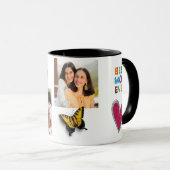 Schattige hart vlinder beste moeder ooit foto mok (Voorkant rechts)