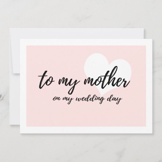 Schattige hart voor mijn moeder op mijn trouwdag kaart (Voorkant)