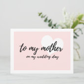 Schattige hart voor mijn moeder op mijn trouwdag kaart (Staand voorkant)